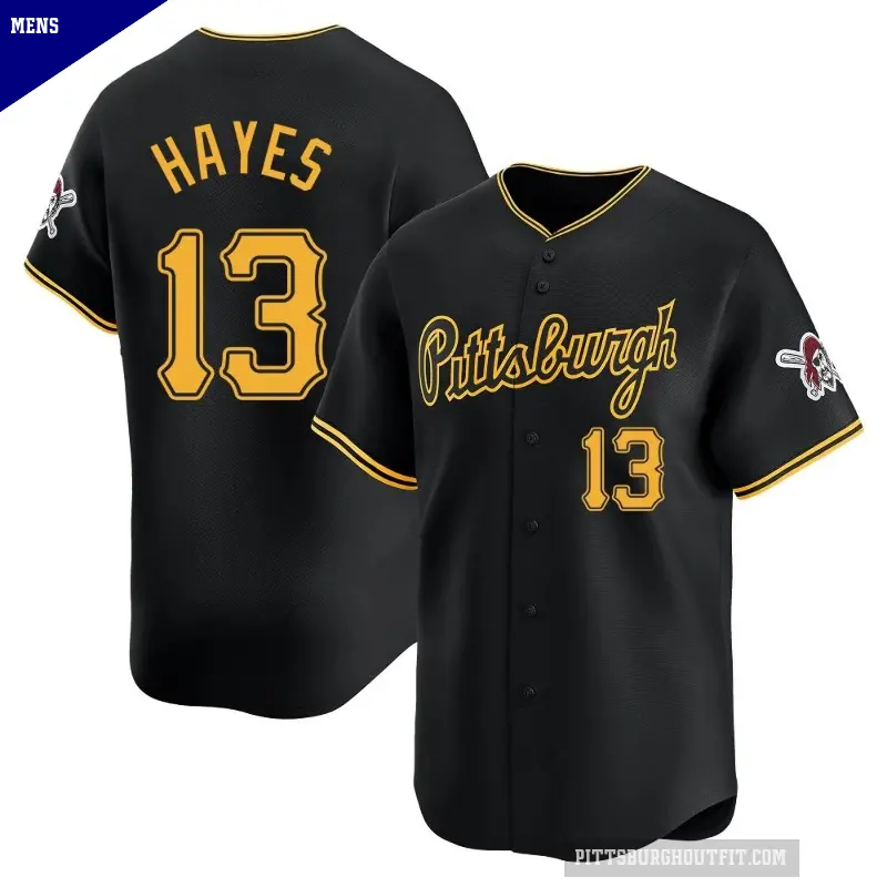 Men's No.13 Ke'Bryan Hayes Pittsburgh Pirates Black Limited Alternate Jersey