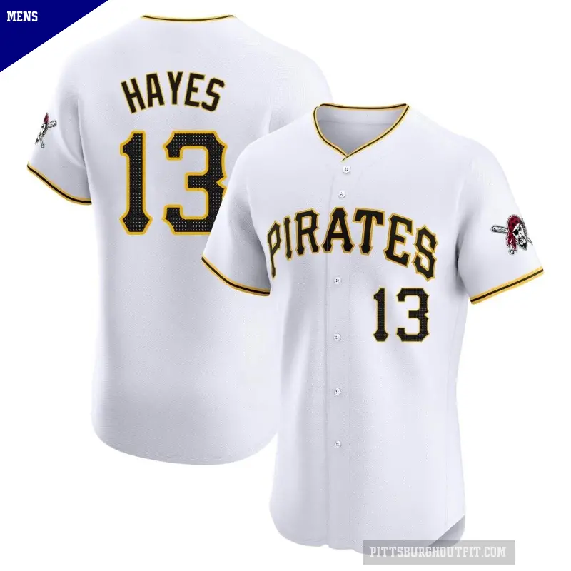 Men's No.13 Ke'Bryan Hayes Pittsburgh Pirates White Elite Home Jersey