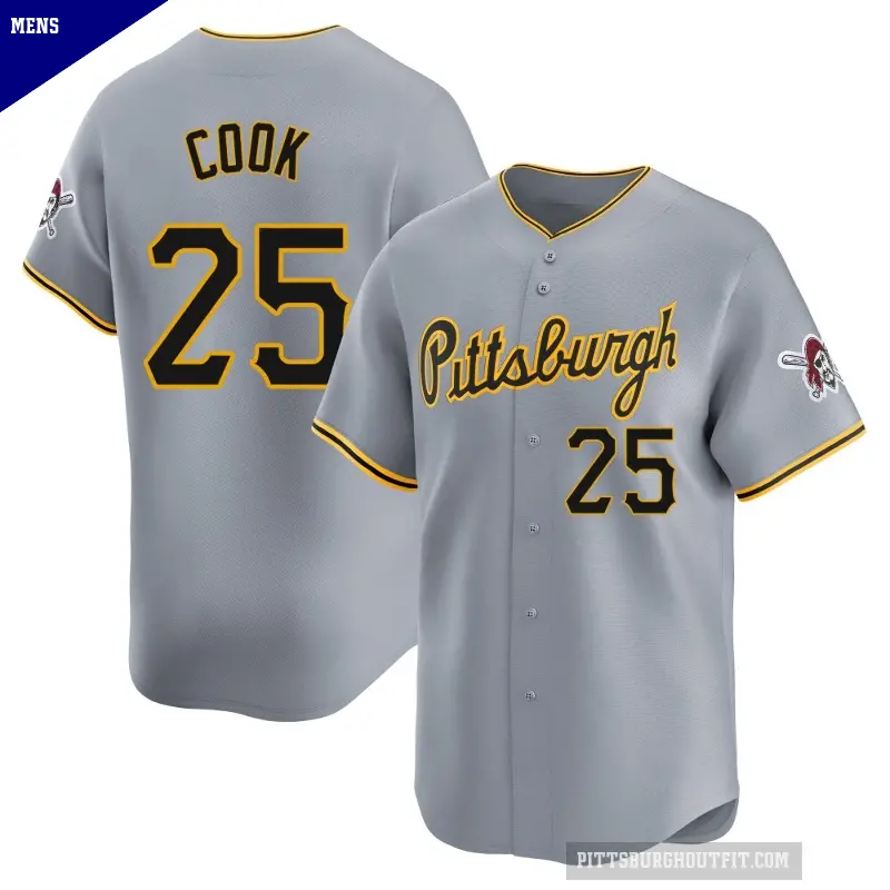 Men's No.25 Billy Cook Pittsburgh Pirates Gray Limited Away Jersey
