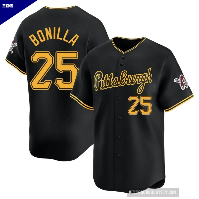 Men's No.25 Bobby Bonilla Pittsburgh Pirates Black Limited Alternate Jersey