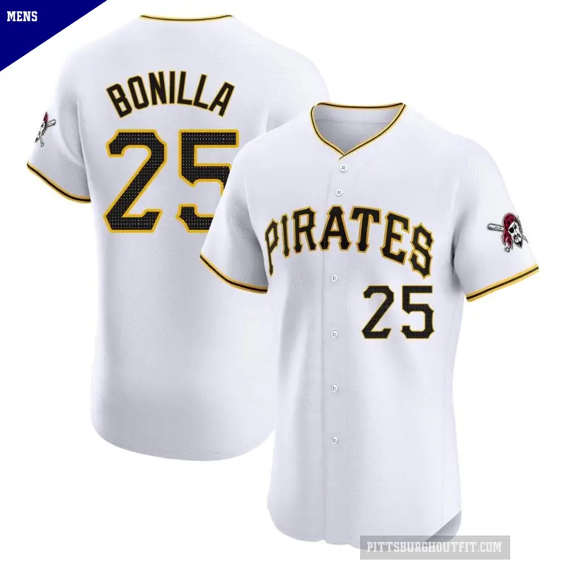 Men's No.25 Bobby Bonilla Pittsburgh Pirates White Elite Home Jersey