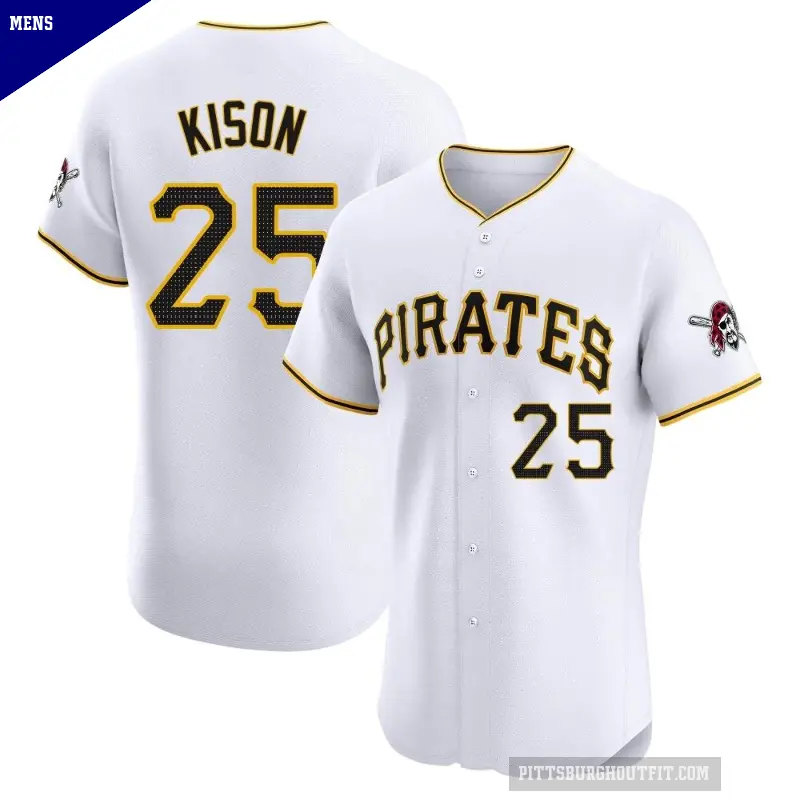 Men's No.25 Bruce Kison Pittsburgh Pirates White Elite Home Jersey