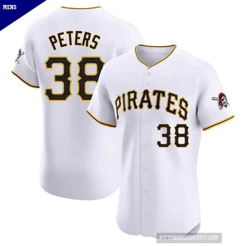 Men's No.38 Dillon Peters Pittsburgh Pirates White Elite Home Jersey