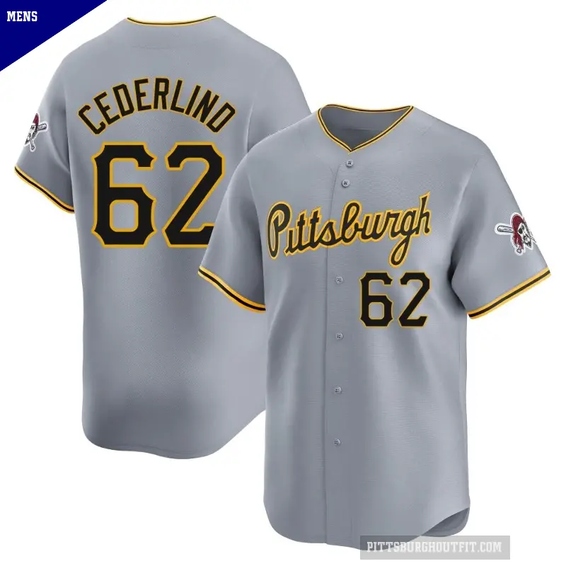 Men's No.62 Blake Cederlind Pittsburgh Pirates Gray Limited Away Jersey