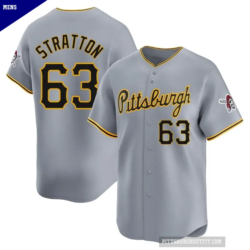 Men's No.63 Hunter Stratton Pittsburgh Pirates Gray Limited Away Jersey