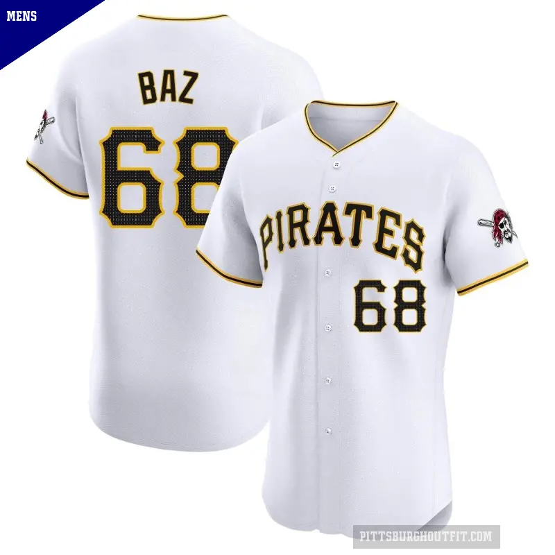 Men's No.68 Shane Baz Pittsburgh Pirates White Elite Home Jersey