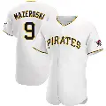 Men's No.9 Bill Mazeroski Pittsburgh Pirates White Authentic Home Jersey