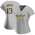 Women's No.13 Ke'Bryan Hayes Pittsburgh Pirates Gray Authentic Road Jersey