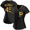 Women's No.45 Andrew Heaney Pittsburgh Pirates Black Replica Alternate Jersey