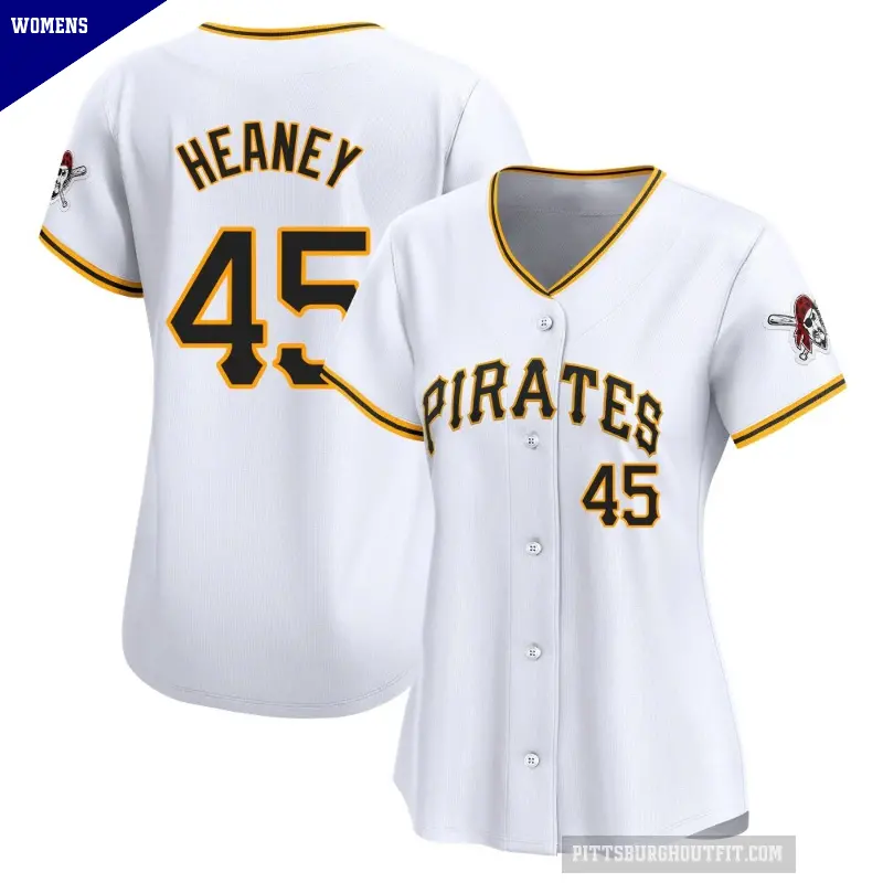 Women's No.45 Andrew Heaney Pittsburgh Pirates White Limited Home Jersey
