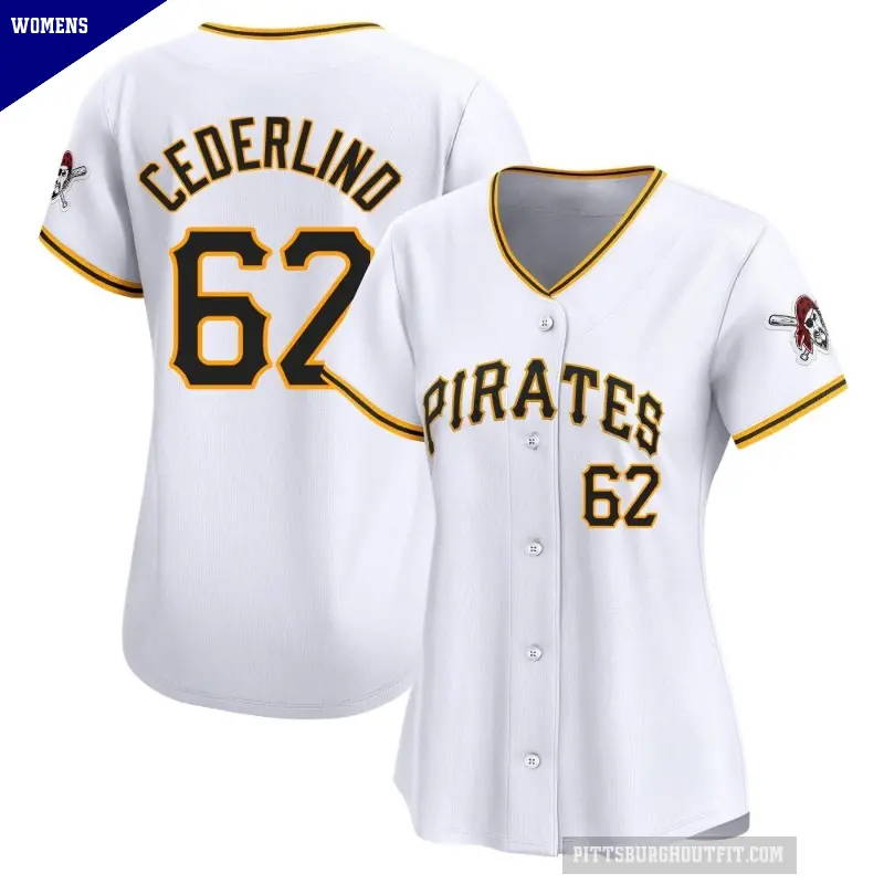 Women's No.62 Blake Cederlind Pittsburgh Pirates White Limited Home Jersey