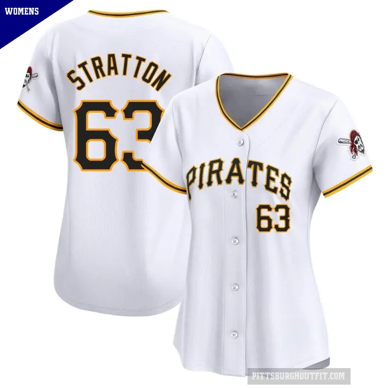 Women's No.63 Hunter Stratton Pittsburgh Pirates White Limited Home Jersey