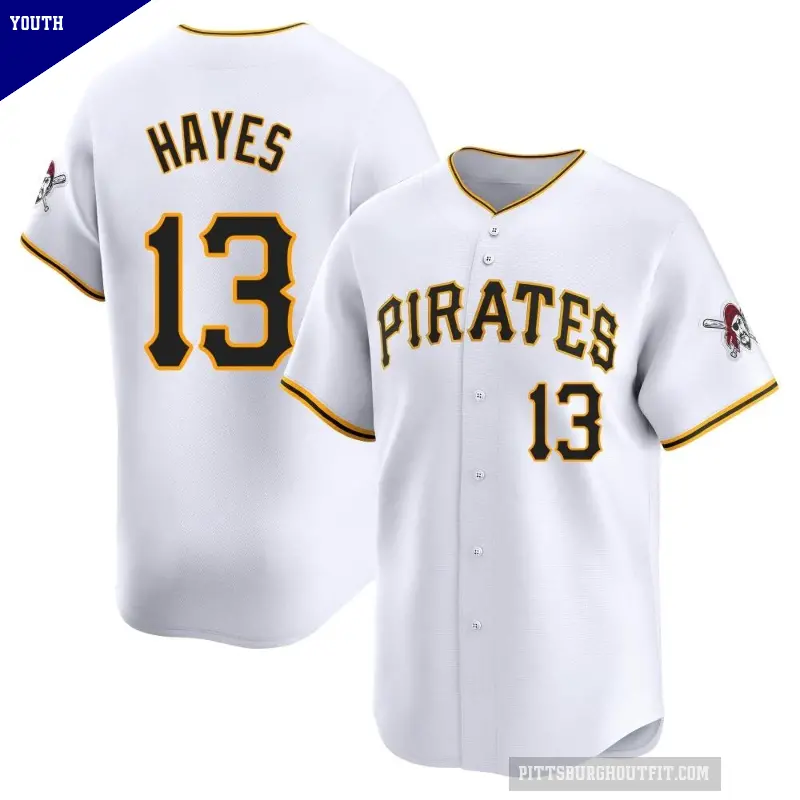 Youth No.13 Ke'Bryan Hayes Pittsburgh Pirates White Limited Home Jersey