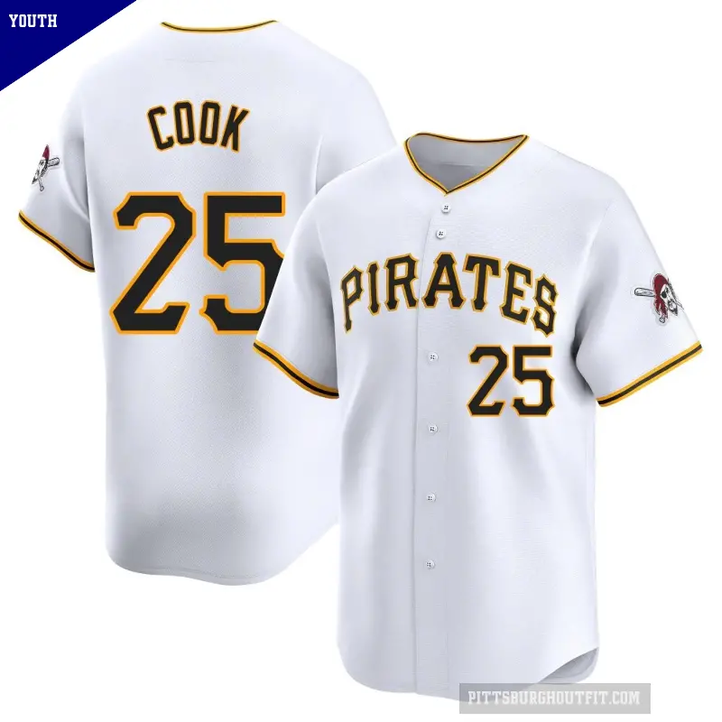 Youth No.25 Billy Cook Pittsburgh Pirates White Limited Home Jersey