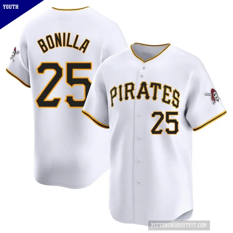 Youth No.25 Bobby Bonilla Pittsburgh Pirates White Limited Home Jersey