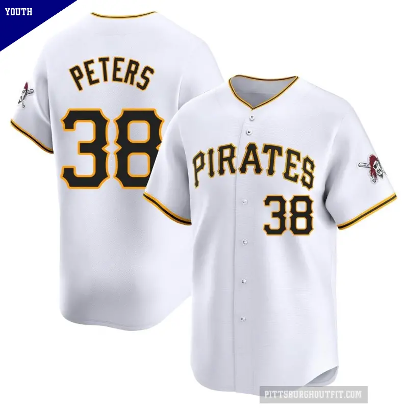 Youth No.38 Dillon Peters Pittsburgh Pirates White Limited Home Jersey