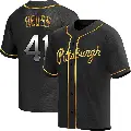 Youth No.41 Jerry Reuss Pittsburgh Pirates Gold Replica Black en Alternate Jersey