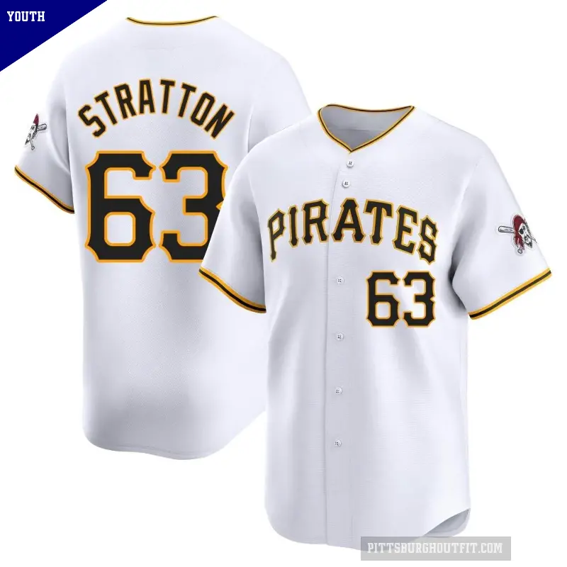 Youth No.63 Hunter Stratton Pittsburgh Pirates White Limited Home Jersey