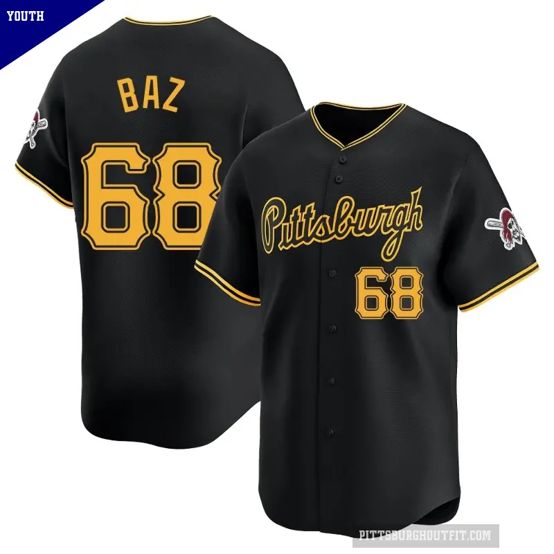 Youth No.68 Shane Baz Pittsburgh Pirates Black Limited Alternate Jersey