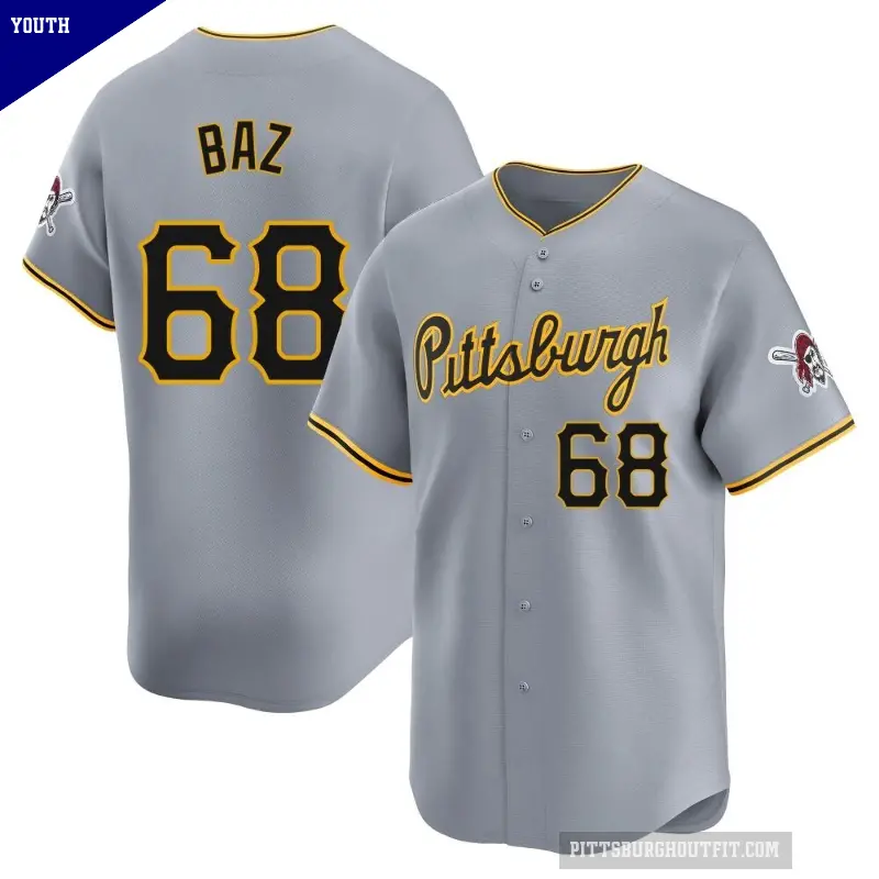 Youth No.68 Shane Baz Pittsburgh Pirates Gray Limited Away Jersey