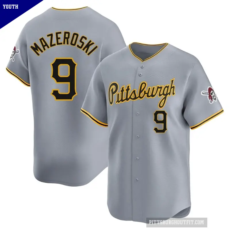 Youth No.9 Bill Mazeroski Pittsburgh Pirates Gray Limited Away Jersey
